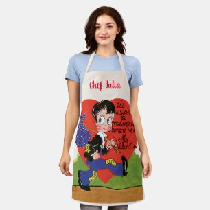 Retro Valentinstag, Vintages Hobo-Herzblut Schürze