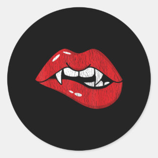 Retro-Vampir-Rote Lippen Th-Biss-Halloween-Kostüm Runder Aufkleber