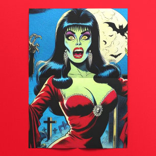 Retro Vampire Frauen Comicen Seidenpapier