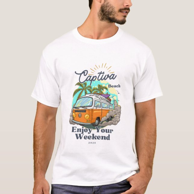 Retro Van Captiva Beach Weekend Vibes T-Shirt (Vorderseite)
