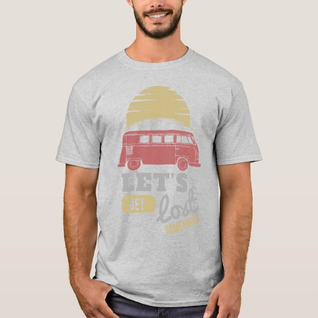 Retro Van Life Let's Get Lost T-Shirt  (Vorderseite)