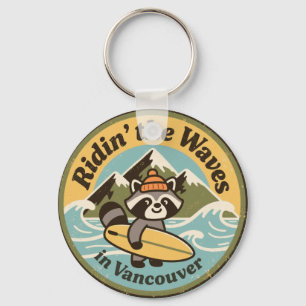 Retro Vancouver Surfbär Schlüsselanhänger