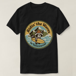 Retro Vancouver Surfen Raccoon T-Shirt