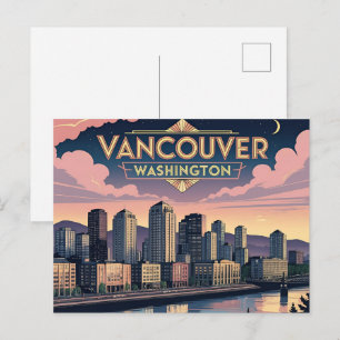 Retro Vancouver Washington Staat Postkarte