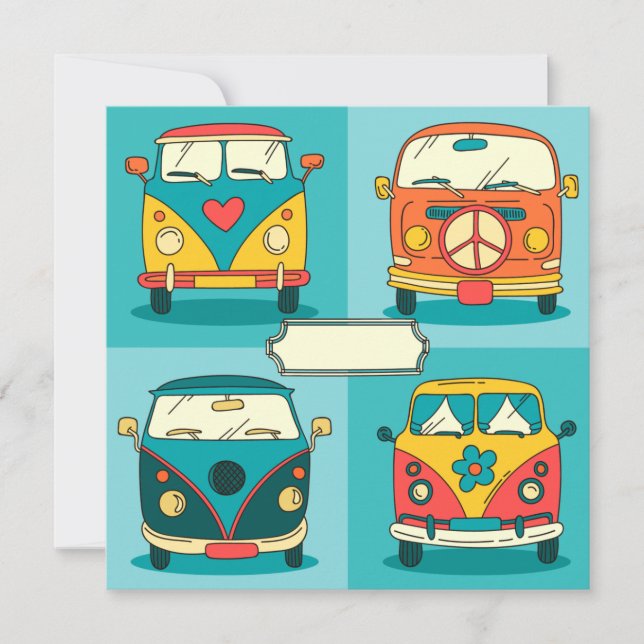 Retro Vans  Holiday Card Feiertagskarte (Vorderseite)