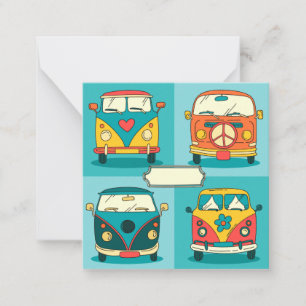Retro-Vans Mitteilungskarte