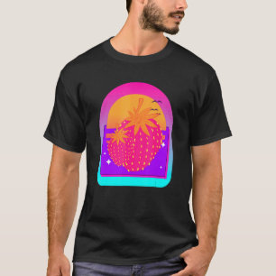 Retro Vaporwave 90er Red Berry Summer Fruit Strawb T-Shirt