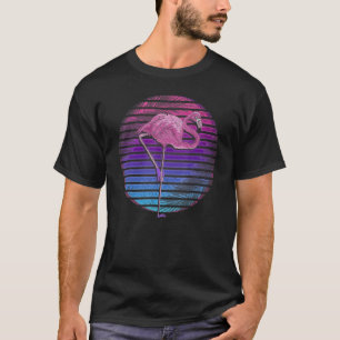 Retro Vaporwave 90er Tropical Bird Lover Pink Flam T-Shirt