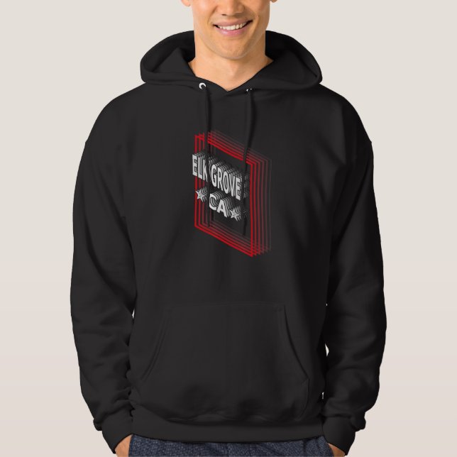 Retro Vaporwave Elk Grove California CA Hoodie (Vorderseite)