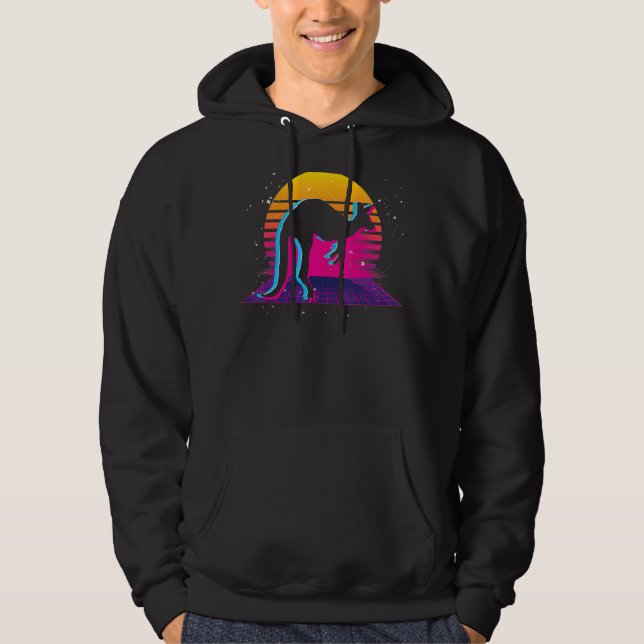 Retro Vaporwave Kangaroo Hoodie (Vorderseite)