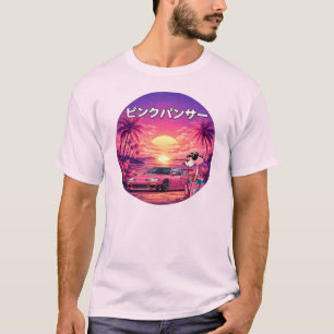 Retro-Vaporwave-Sonnenuntergang-Auto-Ästhetik-T-Sh T-Shirt