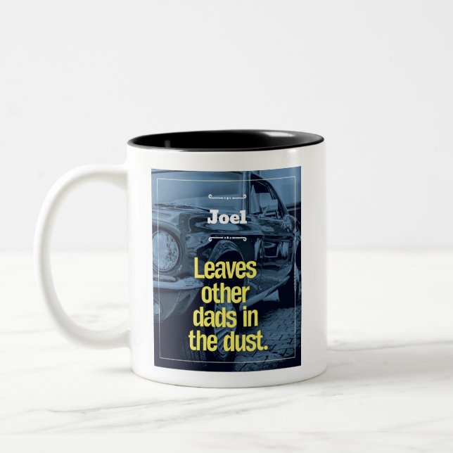 Retro-Vater-Automobecher Zweifarbige Tasse (Links)