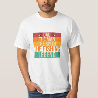 Retro Vater der Fishing Legend Vatertag T - Shirt