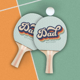 Retro Vater Individuelle Name Vatertag Tischtennis Schläger