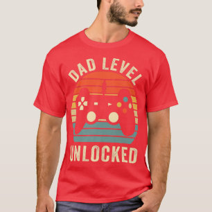 Retro Vater Level Entsperrt New Dad Gaming Vater V T-Shirt