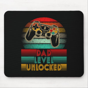 Retro-Vater-Level freigeschaltet Neuer-Vater-Contr Mousepad