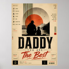 Retro-Vater-Sohn-Wandkunstplakat Poster