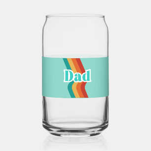 Retro Vater Tasse, aquamarin blau mit Streifen Vat Dosenglas