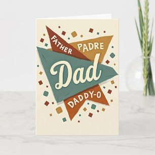 Retro Vatertag Banner Karte
