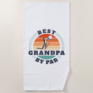 Retro Vatertag Beste Opa Par Golf Custom Strandtuch