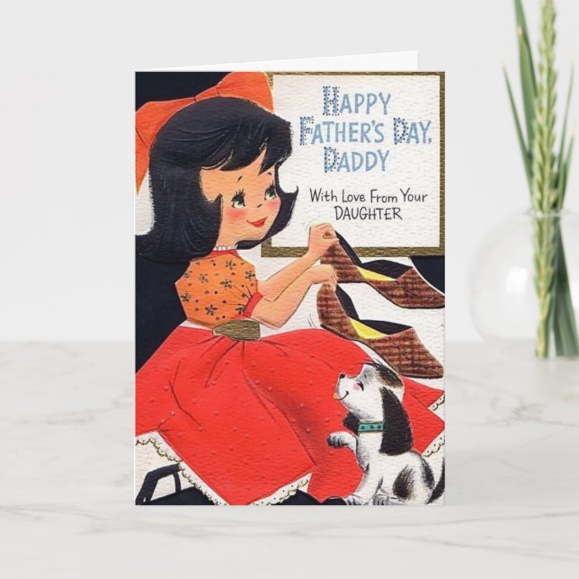Retro Vatertag - Mit Liebe von Tochter, Karte (Vorderseite)