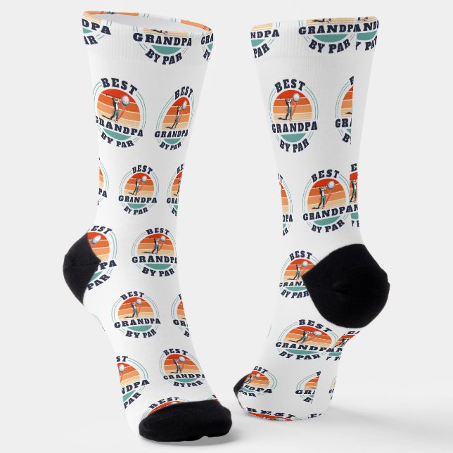 Retro Vathage Opa Golf Lover Custom Socken (Gewinkelt)