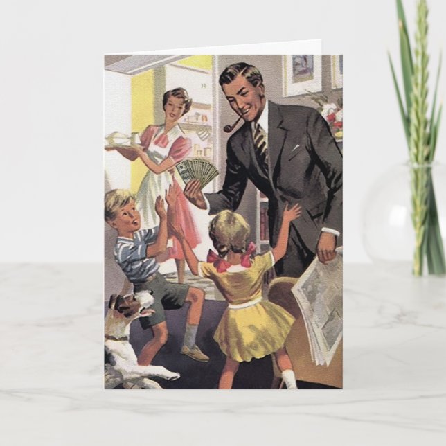 Retro Vathers Day Card Feiertagskarte (Vorderseite)