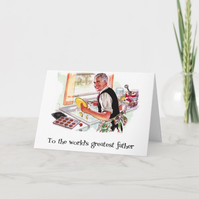 Retro Vathers Day Card Karte (Vorderseite)