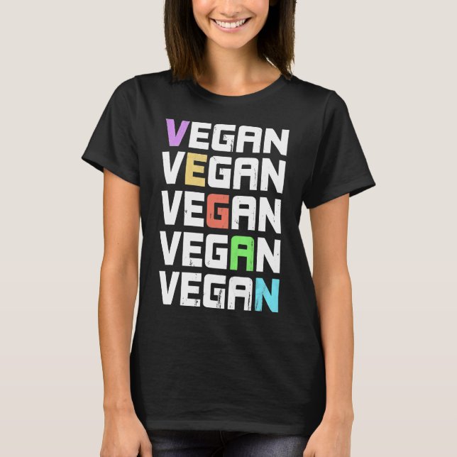 Retro Veganes Shirt Cool Vegetarisches Geschenk (Vorderseite)