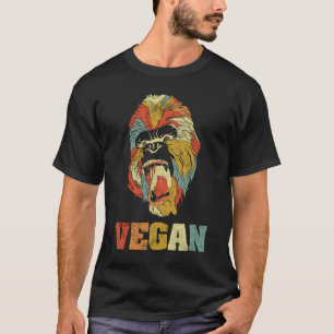 Retro Veganismus Gorilla Veganes Geschenk für Veg T-Shirt