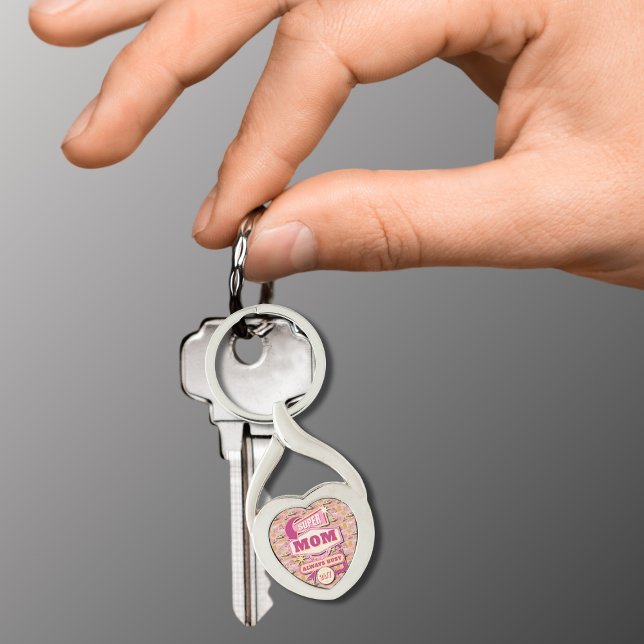 Retro Vegas Style Super Mama der 70er Jahre immer  Schlüsselanhänger (Von Creator hochgeladen)