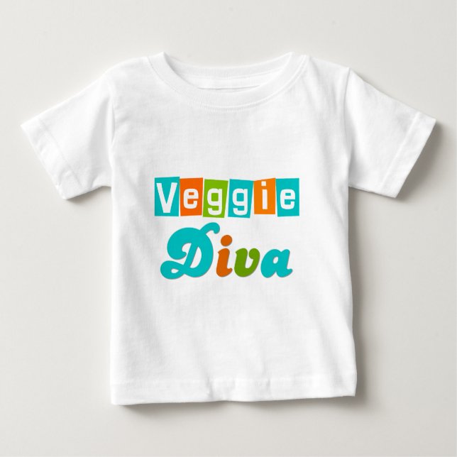 Retro Veggie-Diva Baby T-shirt (Vorderseite)