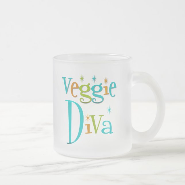 Retro Veggie-Diva Mattglastasse (Rechts)