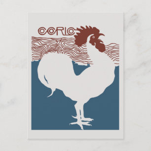 Retro vektorart nouveau French magazine cover Postkarte