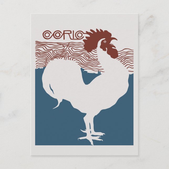 Retro vektorart nouveau French magazine cover Postkarte (Vorderseite)