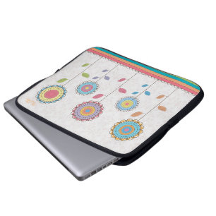 Retro vektorregenbogen-Blumen-Garten abstrakt Laptopschutzhülle