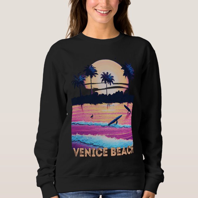 Retro Venice Beach California Souvenir Surf Sweatshirt (Vorderseite)