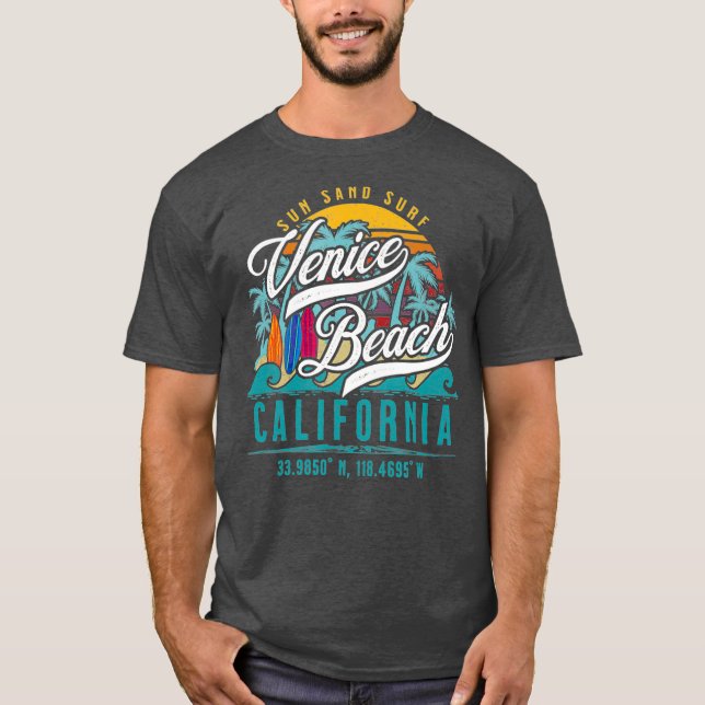 Retro Venice Beach California T-Shirt (Vorderseite)