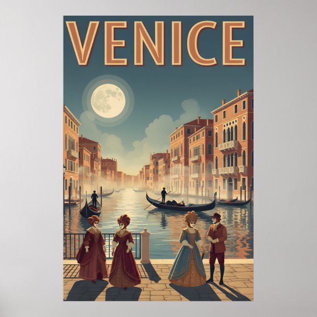 Retro Venice Reiseplakat Poster (Vorne)