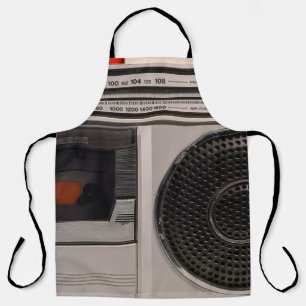 Retro veraltetes tragbares Stereo-Radio-Kassettenr Schürze