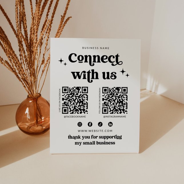 Retro-Verbindung mit unserem Social Media-Sign Sockelschild (Von Creator hochgeladen)