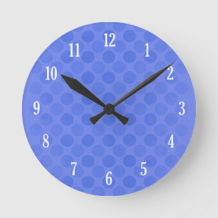 Retro verblasste blaue Kreise Muster Runde Wanduhr