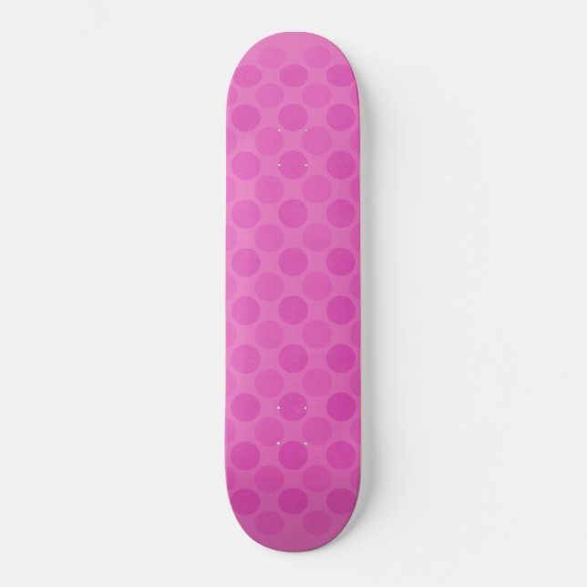 Retro verblasste rosa Kreismuster Skateboard (Vorderseite)
