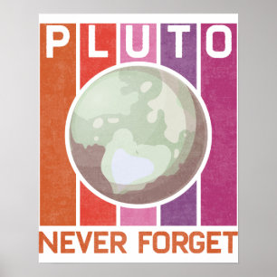 Retro Vergessen Sie niemals die Pluto Funny Space  Poster