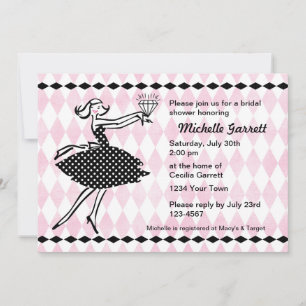 Retro Verlobt II Bridal Dusche Einladung