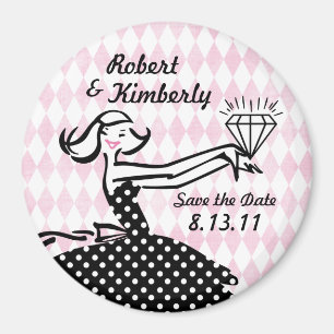 Retro verlobter Save the Date Magnet II