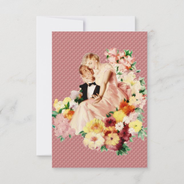 Retro Verlobung Dinner V2 der 50er Jahre Einladung (Vorderseite)