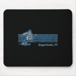 Retro Vermont abgenutztes Sugarbush Skifahren T-Sh Mousepad