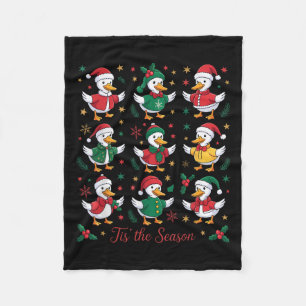 Retro Verrückter Gans Weihnachtsmann Niedlich Froh Fleecedecke