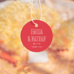 Retro-verschrobene handgezeichnete Hochzeits-Danke Geschenkanhänger